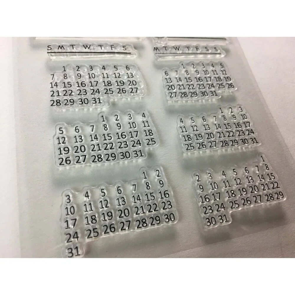 Perpetual Calendar Planner Stamp Kit 13 Pc Silicone Set Craft Bullet Journal mq